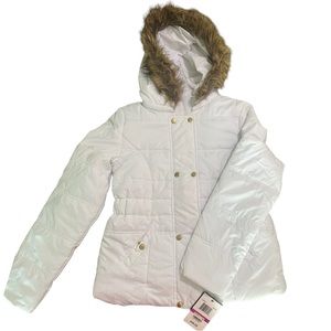 NWT White Winter  Puffer Jacket Size L